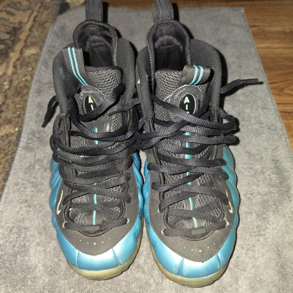 Nike Air Foamposite Pro Electric Blue Black Basketball Sneakers 624041-410 Size9